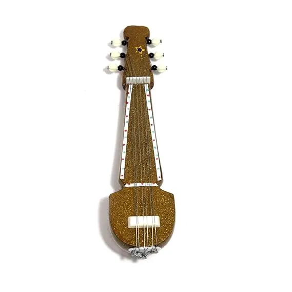 India Meets India Handmade Wooden Classical Indian Music Instrument Showpiece Miniature Magnetic Sarod Fridge Magnets (6.75-inch)